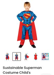 Brand New DC Superman Costume - Jumpsuit & Cape - Size - 7-8 Years - RRP - 29.99