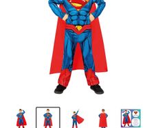 Brand New DC Superman Costume - Jumpsuit & Cape - Size - 7-8 Years - RRP - 29.99