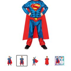 Brand New DC Superman Costume - Jumpsuit & Cape - Size - 7-8 Years - RRP - 29.99