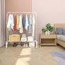 Metal Clothes Rail 110 CM Clothing Rack Rail Coat Rail with Bottom Rack for Clothes, Coats, Skirts, Shirts, Sweaters, White Image 2