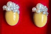 Brand new Pearl &amp; Stone Stud Earrings