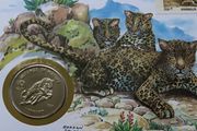 Leopard Afghanistan 1987 coin stamp cover