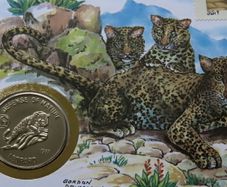 Leopard Afghanistan 1987 coin stamp cover