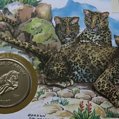 Leopard Afghanistan 1987 coin stamp cover