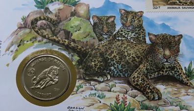 Leopard Afghanistan 1987 coin stamp cover