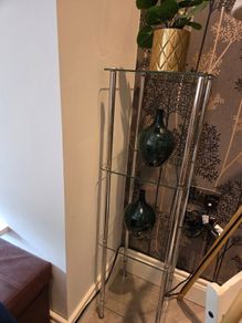 Bathroom shelf tampered glass