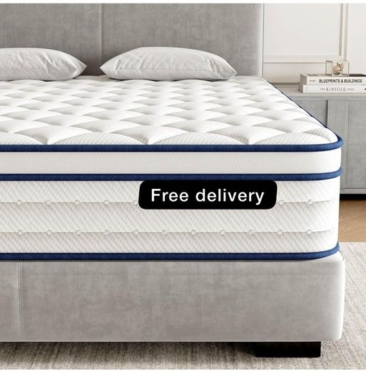 Double Mattress 4FT6, Memory Foam and 7-Zone Pocket Spring Orthopedic Hybrid Double Size Mattress