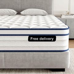 Double Mattress 4FT6, Memory Foam and 7-Zone Pocket Spring Orthopedic Hybrid Double Size Mattress