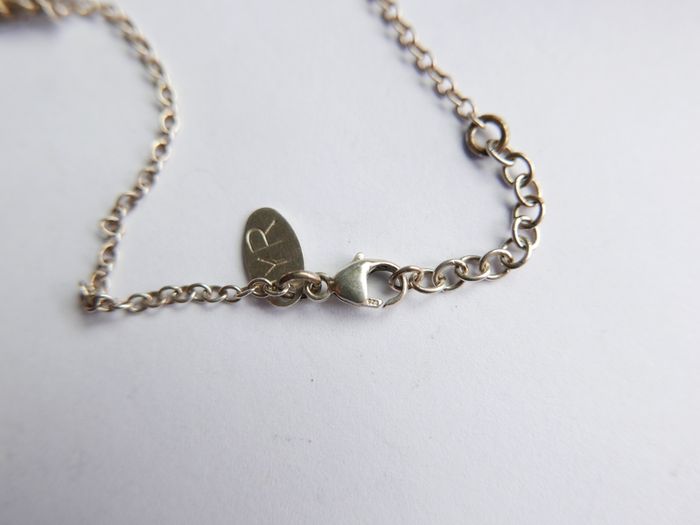 Vintage 925 Sterling Silver Bracelet with Twisted Circle Charm
