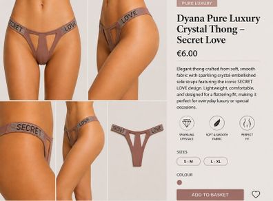 Dyana Pure Luxury Crystal Thong  Secret Love