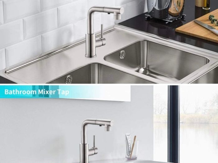 Kitchen Tap with 3 Function Sprayer Pull Out Kitchen Mixer Tap, 360 Degree Swivel Kitchen Sink Tap, Single Handle Sink Tap for Bathroom or Kitchen, Matte Black (FREE POSTAGE)