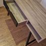 Office desk with 1 drawer light oak color, black Image 3