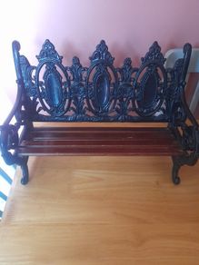 Classic Miniature Gothic cast iron doll bench
