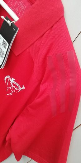 New Adidas Munster rugby mens polo top regular fit red XL size