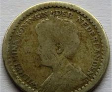 1911 Silver 10 Cents antique Netherlands coin