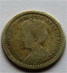 1911 Silver 10 Cents antique Netherlands coin