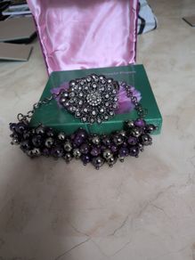 Purple Poppy Pearl Style & Stone Necklace & Bracelet Set. Costume  Jewellery.New.