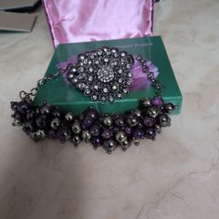 Purple Poppy Pearl Style & Stone Necklace & Bracelet Set. Costume  Jewellery.New.