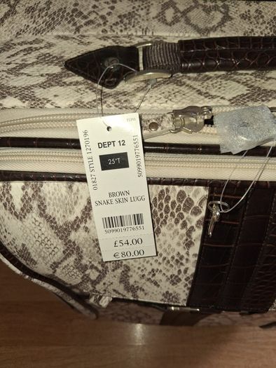 Brown 3 Piece Snake Skin Luggage Set