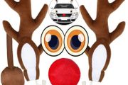 Car Reindeer Antlers and Nose, New Christmas Car Decorations Plush Rudolph Costume Kit for Xmas, Reindeer Antlers for Car with Eyes, Ears and Tail (FREE POSTAGE)