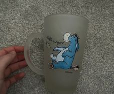 Vintage Eeyore Frosted Glass Mug Winnie the Pooh 1990s 2000s Collectible