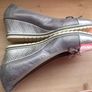 Silver Leather Tamaris slip on wedge shoes Eu 41 size 7 Image 5
