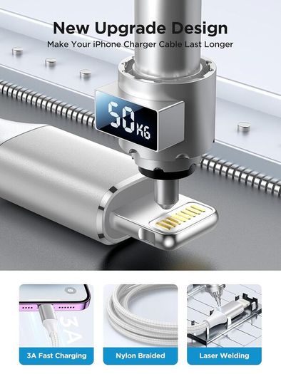 iPhone Charger Cable 3M 2Pack, MFi Certified Lightning Cable Fast iPhone Charging Cable Nylon iPhone Cable USB iPhone Charger Lead for iPhone 14 13 12 11 Pro Max XS XR X 8 7 6 Plus 5 SE,iPad
