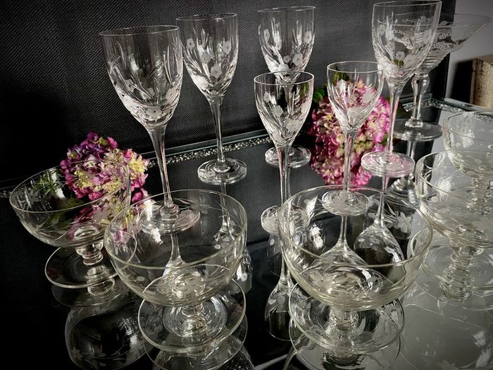 Vintage Etched Crystal  Beautiful Bundle in Mint Condition