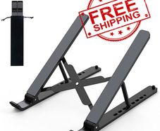 NEW SALE | Laptop Stand for Desk, Adjustable Laptop Riser ABS+Silicone Foldable Portable Laptop Holder, Ventilated Cooling Notebook Stand