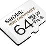 SanDisk HIGH ENDURANCE Video Monitoring for Dashcams & Home Monitoring 64 GB microSDXC Memory Card + SD Adaptor, Up to 100 MB/s read and 40 MB/s Write, Class 10, U3, V30, White Image 4