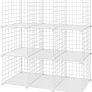 9-Cube Metal Wire Storage Rack, Interlocking Shelving Unit with Metal Wire Shelves, PP Plastic Sheets for Book Shoes Toys Clothes Tools, in Living Room, 93 x 31 x 93 cm MULTIPLE COLOURS AVAILABLE (FREE SHIPPING) Image 2