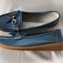 Ladies Brand New Blue Leather Moccasin Shoes Size 8 or 42 Image 7