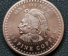 1 oz Copper .999 Fine Round - Aztec Calendar