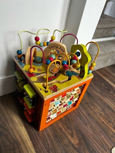 zany zoo activity wooden cube
