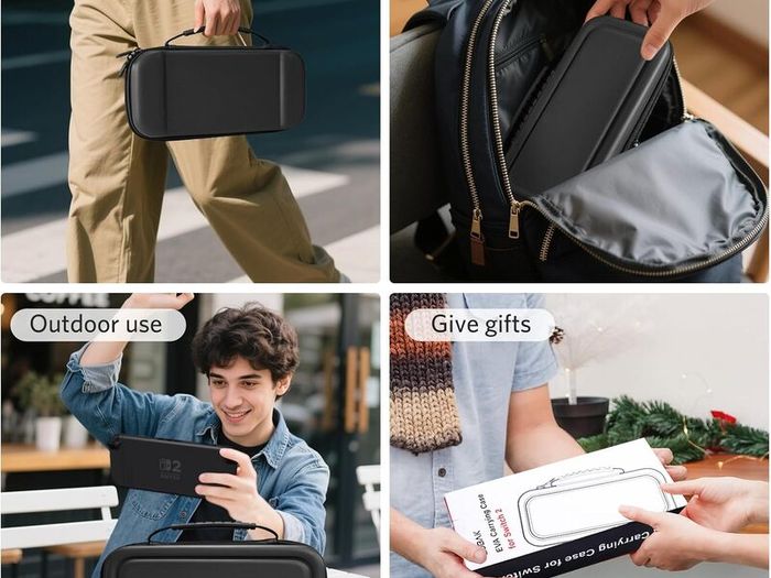 Large Capacity Carrying Case for Nintendo Switch 2 (2025) - 3 in 1 Accessories Bundle with 2 Screen Protectors, Thumb Grip Caps, 24 Game Cards/microSD | Gift Box Edition