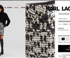 KARL LAGERFIELD navy/blue/white wool mix skirt Sz 6US (Fit 8-10UK) - Rrp 299 (New)