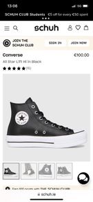 black leather converse size 6