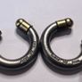 Earrings 14k gold titanium C hoop matte finish Image 10