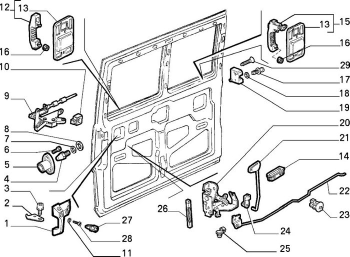 LH Inner Sliding Door Handle (Fiat Ducato 83/90)