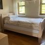 Beautiful cream single sleigh bed. Mattress included. Image 2