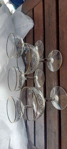 5 x 50s,60s white velvet glasses,vintage collectors item,,sold as seen .hard to come by.