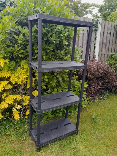 Garden shelving unit 140cm H 3x Trofast boxes and 2x planter boxes 15e for the lot