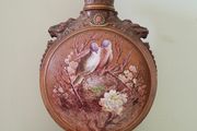 19th century handpainted terracotta moon vase