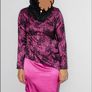 long sleeve Black and Purple lace dress Gown Image 3