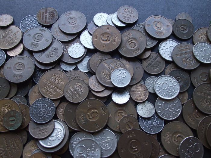 A Lot of 800+ grams of Swedish coins