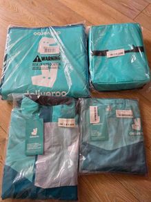 Deliveroo bags and uniform