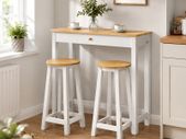 Dining table with two stools