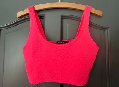 BOOHOO ladies pink vest crop size 8/10