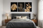 3 framed printed canvas 45x65cm