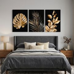 3 framed printed canvas 45x65cm